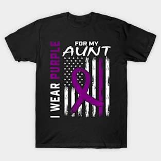 Purple For My Aunt Epilepsy Flag Support T-Shirt